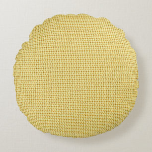 Coussins Ronds Crochet de printemps : Art textile jaune.