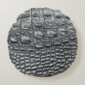 Coussins Ronds Crocodile Noir : Météo Noire Mystique