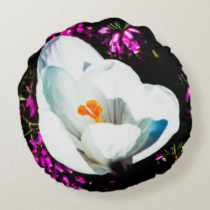 Coussins Ronds Crocus Au Lit Fleur