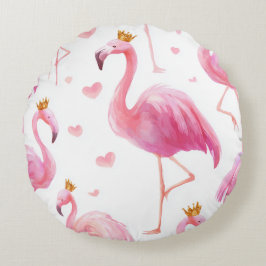 Coussins Ronds Crowned Flamingo – Luxe Island Vibes