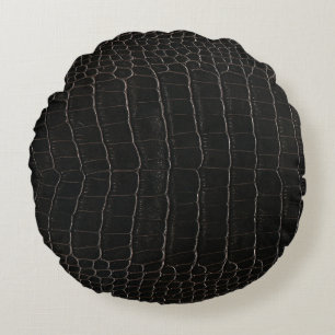 Coussins Ronds Cuir de crocodile luxueux : texture textile.