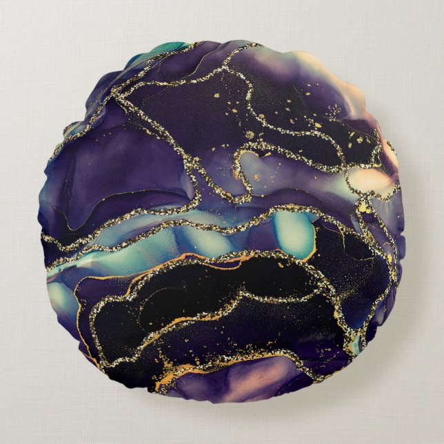 Coussins Ronds Currents of translucent hues, snaking metallic swi (Devant)