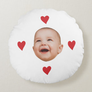 Coussins Ronds Custom Cute Baby Face One Photo
