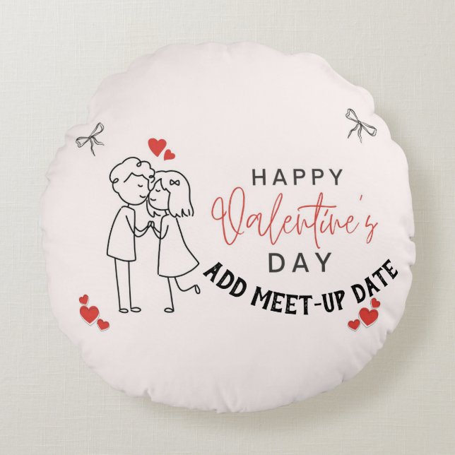 Coussins Ronds Custom MoonRest Round Pillow for Valentine's Day (Devant)