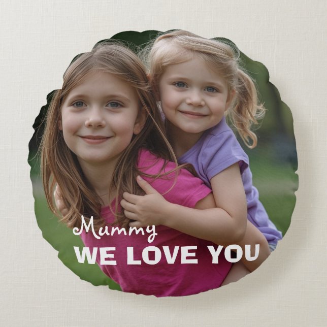 Coussins Ronds Customized with 2 and text (Devant)