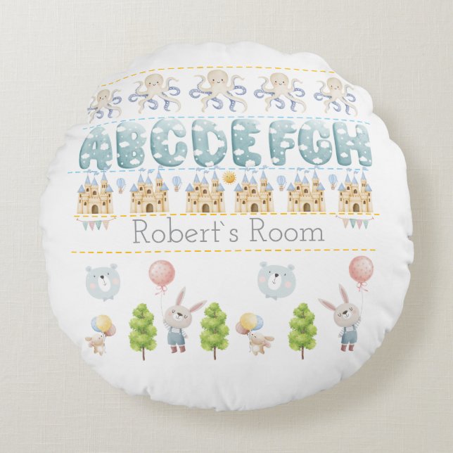 Coussins Ronds Cute Bunny  Bear pastel antistress (Devant)