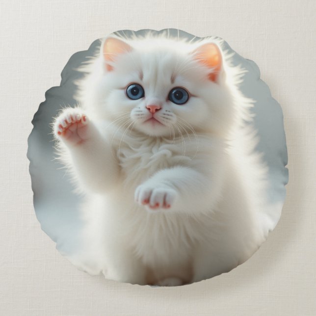 Coussins Ronds Cute Cat (Devant)