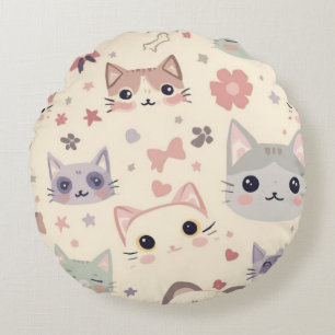 Coussins Ronds Cute Chat simple chaton Motif