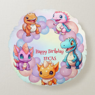 Coussins Ronds Cute dinosaure Balloon School anniversaire de enfa