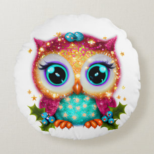 Coussins Ronds Cute et adorable Kawaii Baby Owl