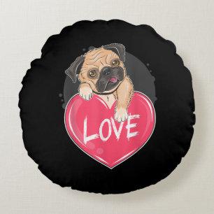 Coussins Ronds Cute I Steal Hearts Carlin   Cadeau de la Saint-Va