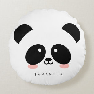 Coussins Ronds Cute Kawaii Panda Ajouter votre nom