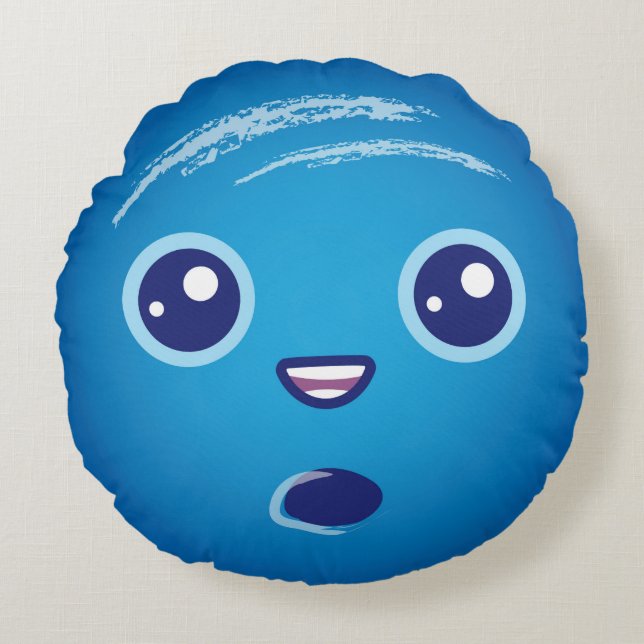 Coussins Ronds Cute Kawaii Planet Neptune (Devant)