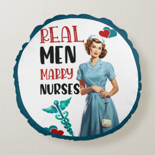 Coussins Ronds Cute Pinup_ Véritables Hommes Épouses Épouses