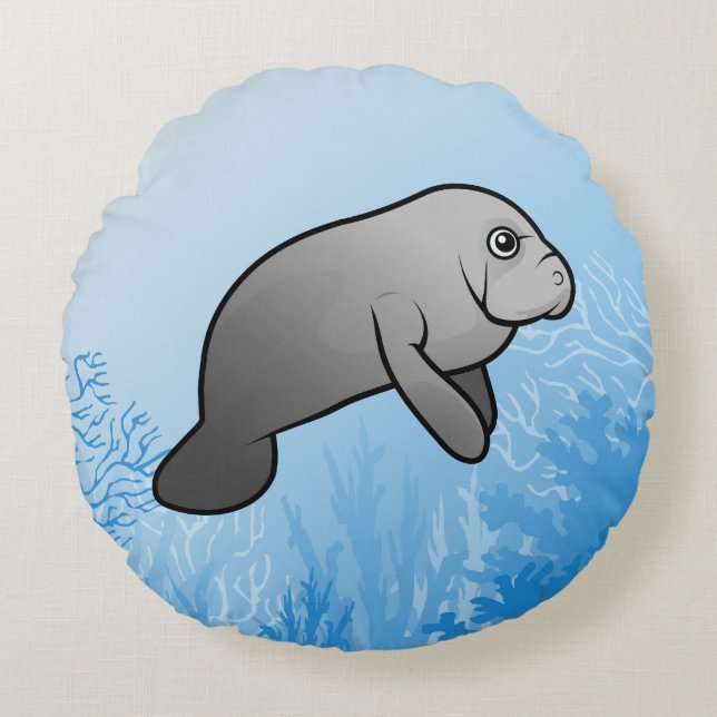 Coussins Ronds Cute Scubadorable Manat (Devant)