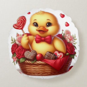 Coussins Ronds Cute/Whimisical Valentine's day cank