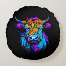 Cyberpunk Coloré Ai Highland Cow