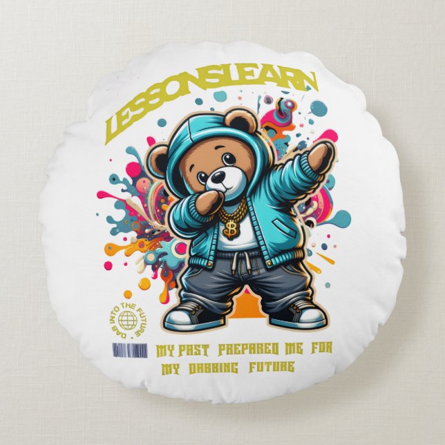 COUSSINS RONDS DABBING FUTURE LESSONS LEARN ROUND PILLOW (Devant)