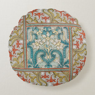 Coussins Ronds Daffodique chintz papier peint à fleurs Art nouvea