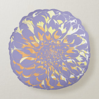 Coussins Ronds Dahlia flower purple pillow 