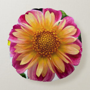 Coussins Ronds Dahlia jaune de Yolanda