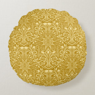 Coussins Ronds Damask sans couture motif répétant arrière - plan.