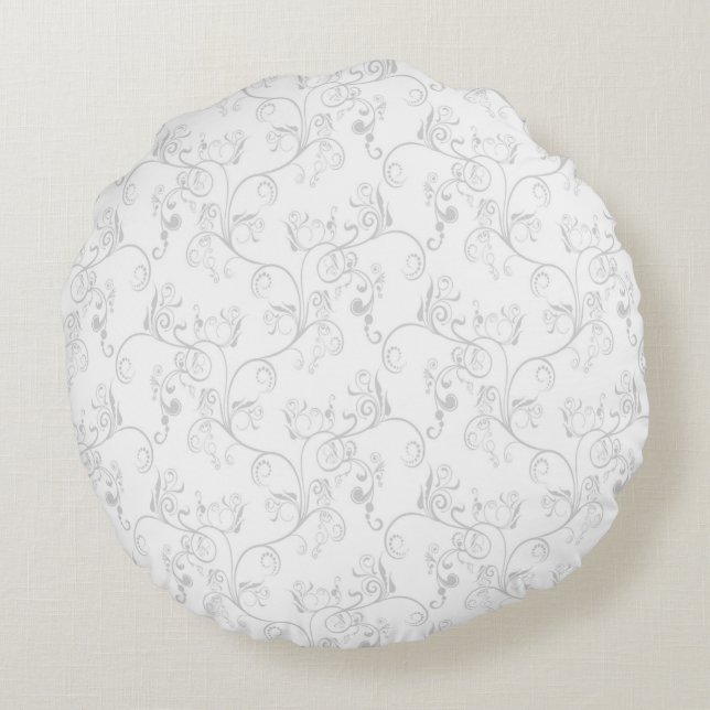 Coussins Ronds Damassé moderne molle de White&Grey (Dos)
