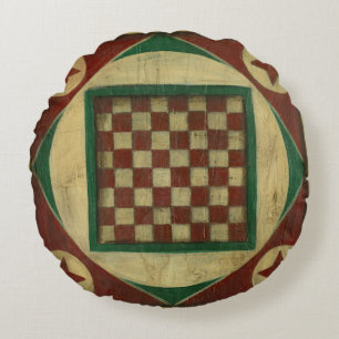 Coussins Ronds Damier antique par le harpiste d'Ethan