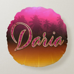 Coussins Ronds Daria Prénom Golden pink Oreillers