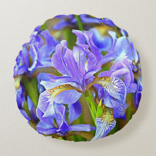 Coussins Ronds De belles Irises violettes en mai