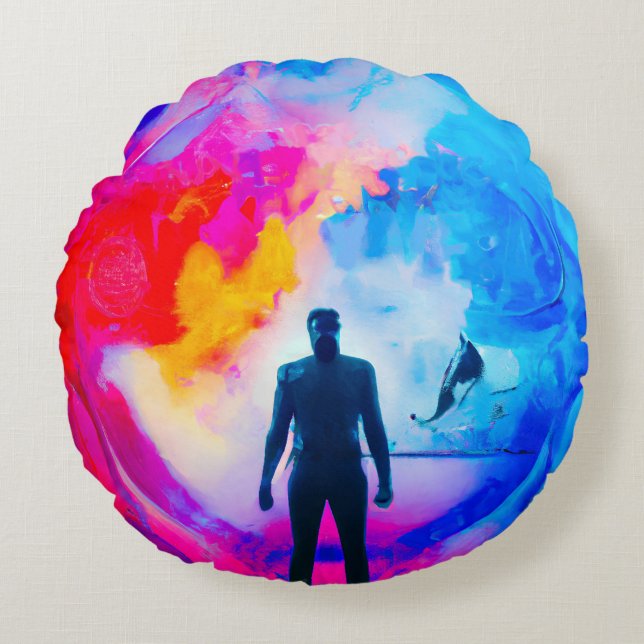 Coussins Ronds Debout dans les couleurs (Devant)