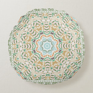 Coussins Ronds Décor coloré sur arrière - plan blanc, 