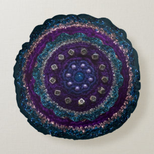 Coussins Ronds Décor Crochet