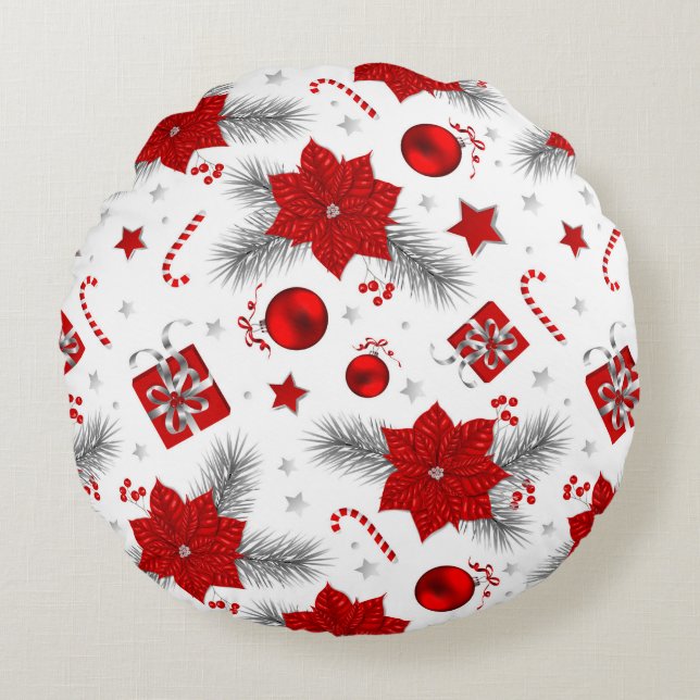 Coussins Ronds Décor de Noël motif (Devant)