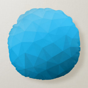 Coussins Ronds Dégradé de cyan bleu motif en maille géométrique T