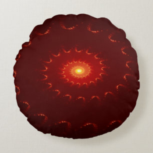 Coussins Ronds Dégradé de l'étincelle rouge flamme