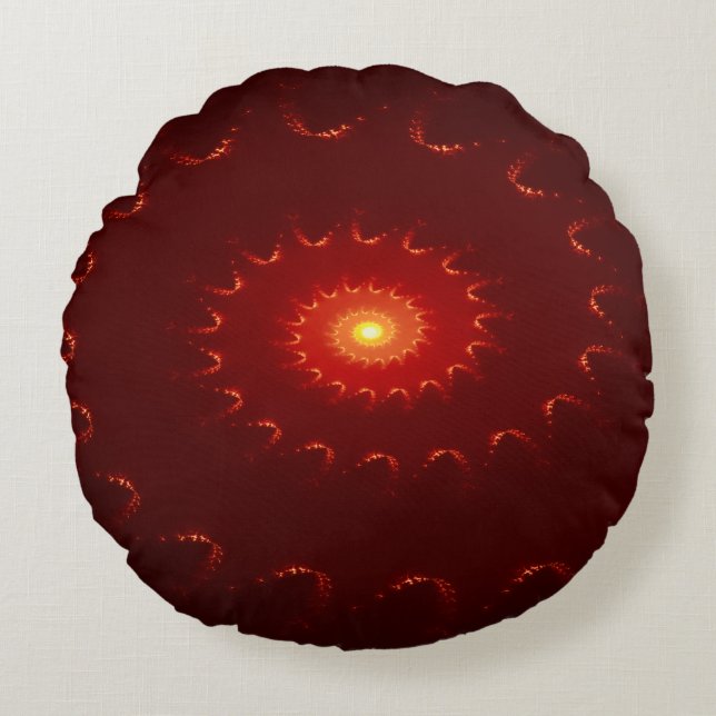 Coussins Ronds Dégradé de l'étincelle rouge flamme (Devant)