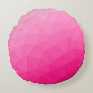 Coussins Ronds Dégradé rose chaud Motif de maille géométrique