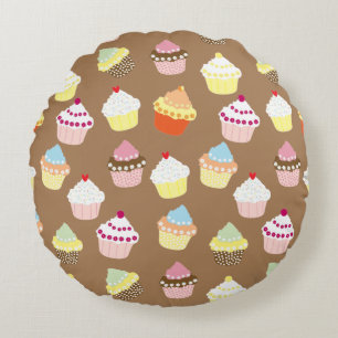 Coussins Ronds Délicieux gâteaux d'anniversaire décorés Couss