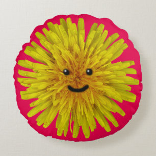 Coussins Ronds Demoiselle de honneur jaune de sourire de