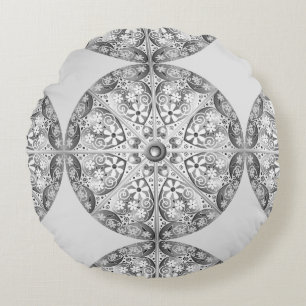 Coussins Ronds Dentelle en céramique Gris