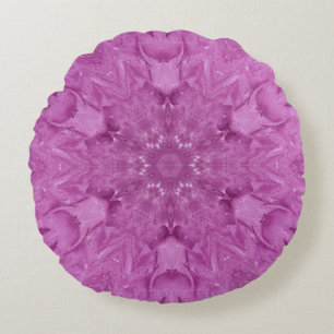 Coussins Ronds Dentelle féminine rose Fléau de neige Kaleidoscope