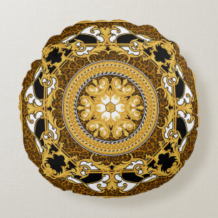 Coussins Ronds Design d'écharpe en soie avec poster de animal et