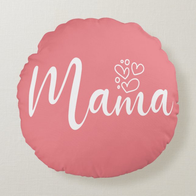 Coussins Ronds Design élégant Texte maman typographie (Devant)
