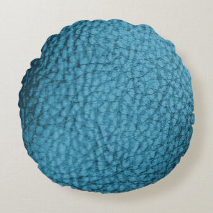 Coussins Ronds Design en cuir tendance Moyen Bleu Faux