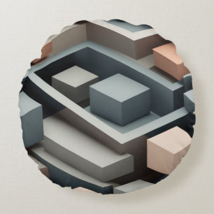 Coussins Ronds Design géométrique 3D moderne élégant