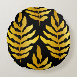Coussins Ronds Design moderne avec feuille. Feuilles tropicaux de