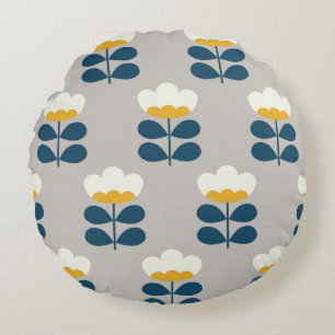 Coussins Ronds Design motif floral transparent. Style scandinave