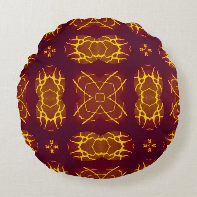 Coussins Ronds Design rétro d'impression géométrique sans fil. Gé (Devant)