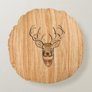 Coussins Ronds Design Tête de Cerf Lumière Grain